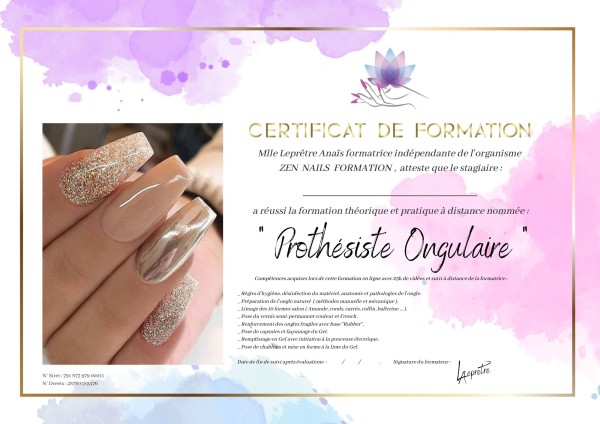 Formation PROTHESISTE ONGULAIRE (VSP + GEL + Baby Boomer + Nail Art  facile)