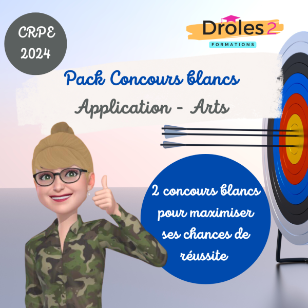 Pack 2 Concours Blanc Application Arts CRPE 2024 Droles2Formations